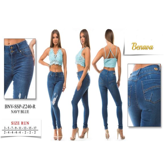 JEANS STRETCH DENIM BLUE  H2 Z240 SIZE 9 STRETCH , WAIST 31, REGULAR SIZE - Picture 2 of 12